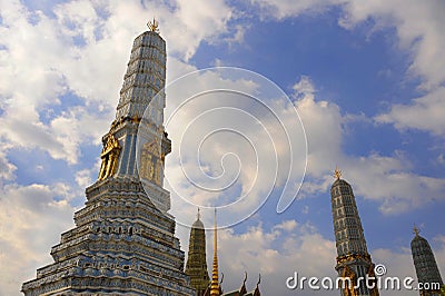 View of famous religion temple wat phra prakaew grand palace in Bangkok Thailand Stock Photo