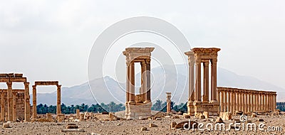 Palmyra Tetrapylon Syria Stock Photo