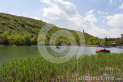 View of the famous `Turtle` lake in Tbilisi. Georgia country Editorial Stock Photo