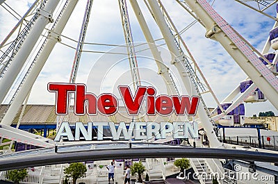 The view, Ferris wheel in Antwerpen, Belgium Editorial Stock Photo