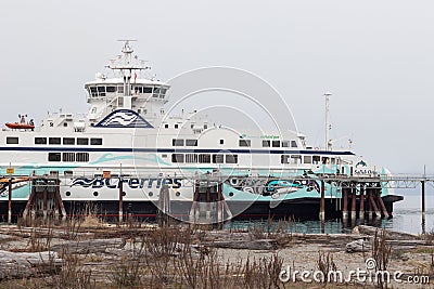 View of a ferry at BC Ferries Little River Terminal in Comox Editorial Stock Photo