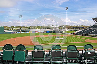 View of the Field from Third Base at Hammond Stadium Editorial Stock Photo