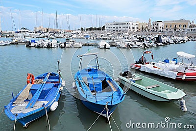 ITALY TRANI APRIL 16 2023 BOATS Editorial Stock Photo