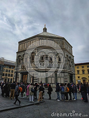 View of the Florence Baptistery Tuscany Editorial Stock Photo