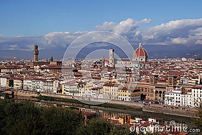 view of Florence by piazzale Michelangelo Stock Photo