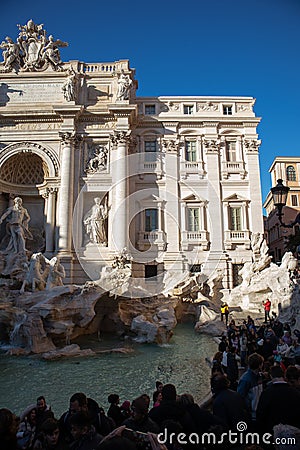 View of the Fontana di Trevi, Rome, Italy Editorial Stock Photo
