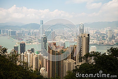 View form victoria peak hong kong Editorial Stock Photo