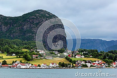 View of Forsand village in Rogaland county, Norway. Stock Photo