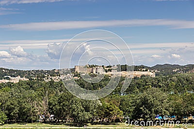 View on Fort Saint-AndrÃ© in Villeneuve les Avignon . Stock Photo