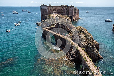 View at fort of sao joao baptista on berlengas island Stock Photo