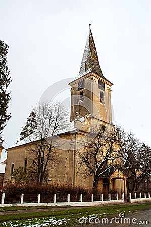 The fortified evangelical church from Nocrich Sibiu County Romania Stock Photo