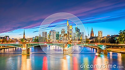 View of Frankfurt city skyline in Germany Stock Photo