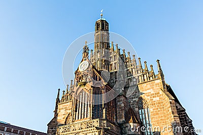View of the Frauenkirche in the old town part of Nurnberg Stock Photo