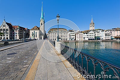 View on Fraumunster Church in Zurich Stock Photo