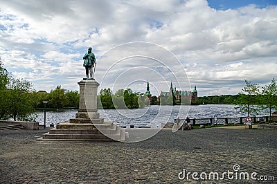 View of Frederiksborg Castle from Hillerod town Stock Photo