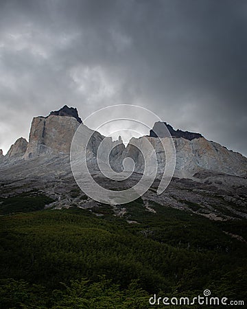A view from the French lookout, in Torres del Paine National Park, Chile Stock Photo