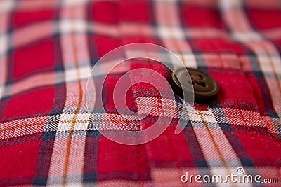 Close view of the freshly ironed shirts buttoned and folded Stock Photo