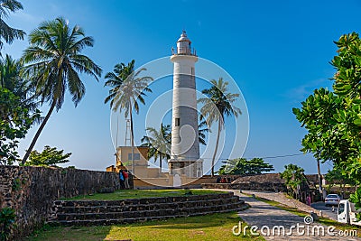 View of the Galle lighthouse in Sri Lanka Editorial Stock Photo