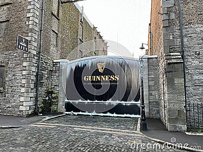 View of gates of Guinness brewery in Dublin Editorial Stock Photo