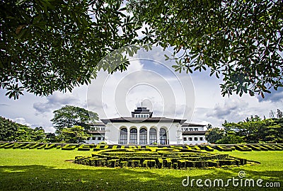 View of Gedung Sate, an Old Historical building with art deco style in Bandung, Indonesia Stock Photo