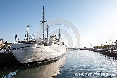 View of the Gil Eannes, former hospital ship, now transformed into a museum in Viana Do Castelo Editorial Stock Photo