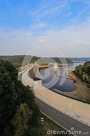 View of the Gileppe Lake in Belgium Stock Photo