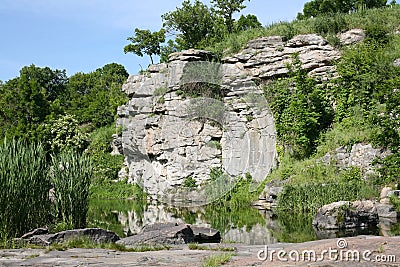 View of the Girsky Tikich river on the Buky canyon Stock Photo