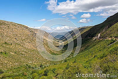 View from the glacier valley and mountain landscape on Serra da Estrela natural park Stock Photo