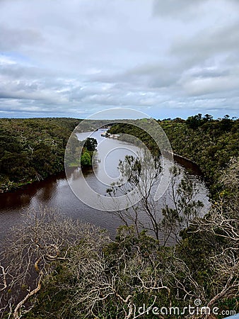 Glenelg River, state border at Donovans South Australia Stock Photo