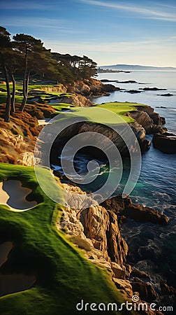 The Majestic Landscape: A Visual Feast of Golf, Nature, and Arch Stock Photo