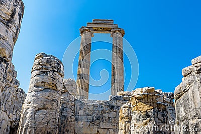 Apollo Temple at Didyma in Didim,Aydin,Turkey. Stock Photo