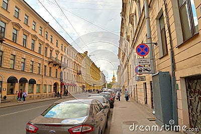 View on Gorokhovaya street. Editorial Stock Photo