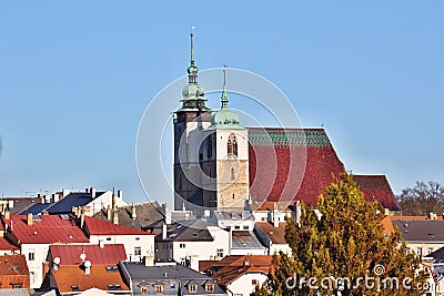 View of the Gothic Church of St. James, Jihlava Czech Republic Stock Photo