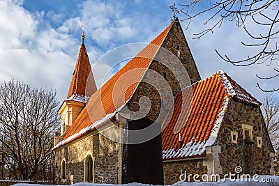 View of the gothic stone church of James the Great Stock Photo