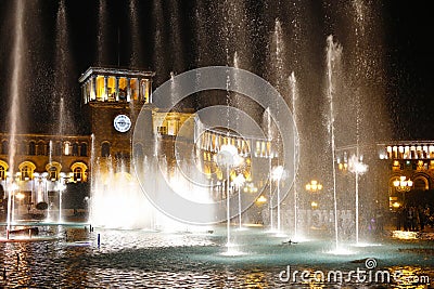 A view of the Government building at night. Editorial Stock Photo
