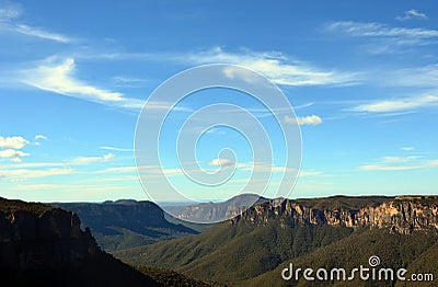 View from Govetts Leap Lookout, Blue Mountains Stock Photo