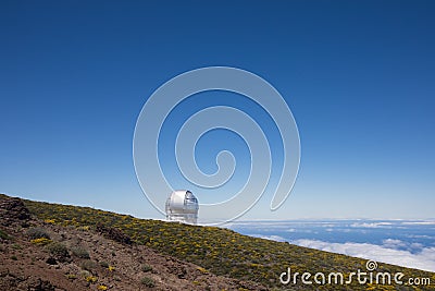 View of the Gran telescope Canarias Editorial Stock Photo