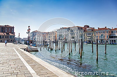 View of the Grand Canal from the square, Venice, Italy Editorial Stock Photo