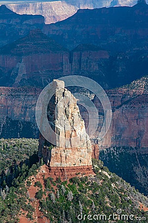 View of Grand Canyon from Point Imperial on North Rim. Stock Photo