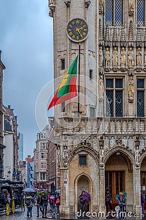 View from the Grand Place at one small street near to Town Hall, Brussels, Belgium Editorial Stock Photo