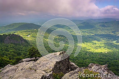 View from Grandfather Mountain, near Linville, North Carolina. Stock Photo