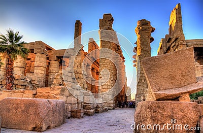 View of the Great Hypostyle Hall in at Karnak Stock Photo