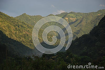 The view of the group of mountains in Asia Stock Photo