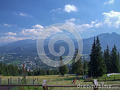 View from GubaÅ‚Ã³wka hill in Zakopane in Poland Editorial Stock Photo