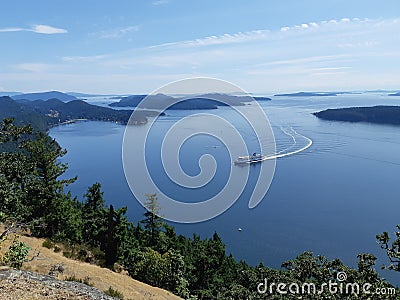 View of Gulf Islands in British Columbia Editorial Stock Photo