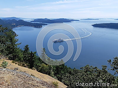 View of Gulf Islands in British Columbia Editorial Stock Photo