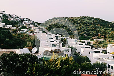 View Gumusluk village in Bodrum and Bodrum houses Editorial Stock Photo