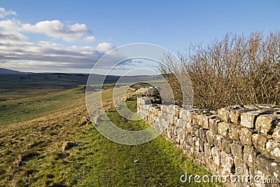 Hadrians wall landscape Northumberland, UK Stock Photo