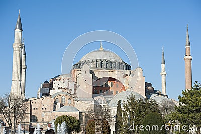 View of the Hagia Sophia in Istanbul Turkey Stock Photo
