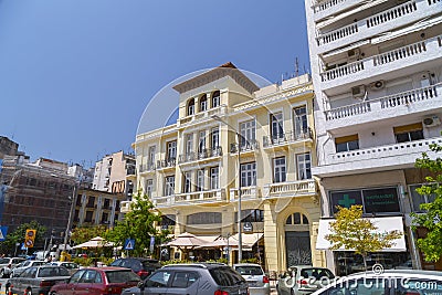 View of Hagia Sophia Square in Thessaloniki, Greece Editorial Stock Photo